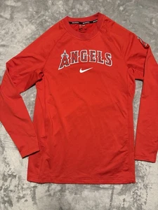 LA Angels Nike Béisbol Dri Fit MLB Auténtica Camisa Roja Manga Larga Talla M - Imagen 1 de 6