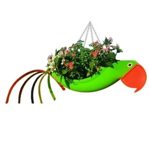 Metal Flower Pot Exquisite Flying Bird Shape  Parrot Flower Pot Hanging8774 - Picture 1 of 7