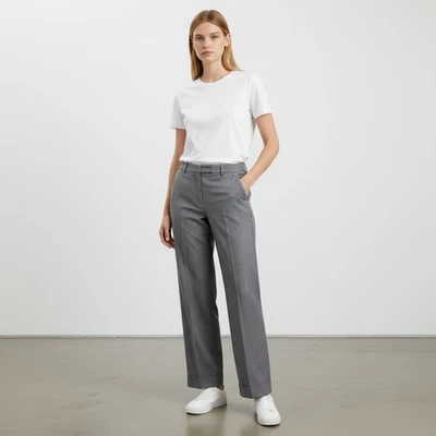 Pantalones de vestir Brooks Brothers 346 para mujer 6 bolsillos plisados grises lana carrera preppy Foto 1 de 4