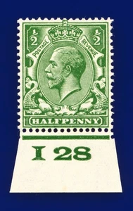 1924 SG418 1/2d Amarillo Verde N33 (6) Control I28 Perf 2 (E) MNH £35 ddhr - Imagen 1 de 3
