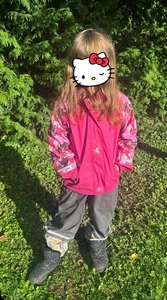 MÄDCHEN MATSCHANZUG 2 TLG- Regen Matsch Anzug JACKE+HOSE GR. 122/128 Gefütterte - Bild 1 von 24