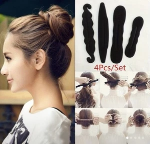 4 Stück Magic Foam Schwamm Haarstyling Set - Easy Twist Dutt Maker - Bild 1 von 7