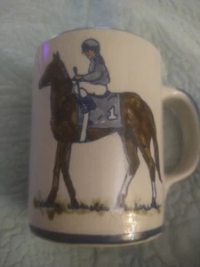 Louisville Stoneware Coffee Mug JOCKEY #1 Horse Equestrian Race Kentucky Derby - Picture 1 of 6