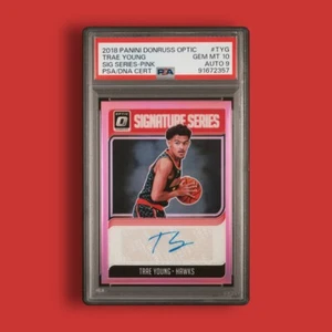 TRAE YOUNG PSA 10 /25 2018 Donruss Optic Signature Series Auto Pink #TYG RC - Picture 1 of 4
