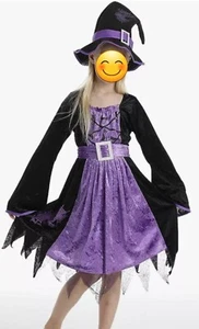 NEW NIP WITCH ENCHANTED COSTUME Girls S/M 4-6X Purple Black Halloween Child - Picture 1 of 8