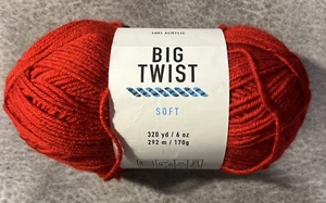 1 BigTwist weiches Garn/ROT/6 Unzen je 320 Yds/Med. 4 Gewicht 100 % Acryl - Bild 1 von 4