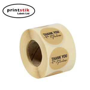 x100 Thank You For Your Purchase Brown Stickers Professional Business Labels - Picture 1 of 4