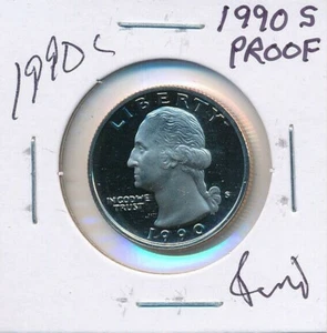 1990 S U.S. WASHINGTON QUARTER PROOF BU BEAUTIFUL COIN L@@K! - Picture 1 of 2