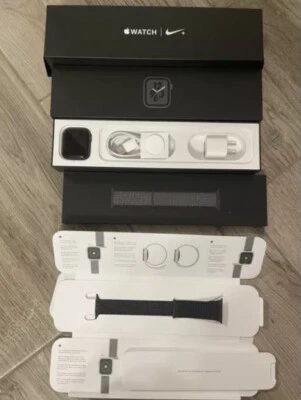 Apple Watch Nike+ Series 4 Space Gray 44mm Aluminum / NEW Black Sport Loop Band  - Image 1 of 3