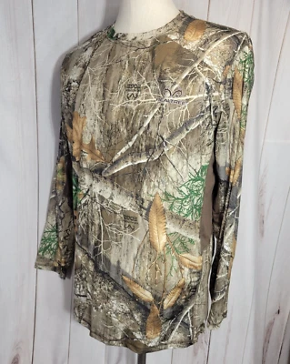 Realtree Edge Camouflage Long Sleeve Performance Hunting T Shirt Tee XL 46 48 - Image 1 of 4