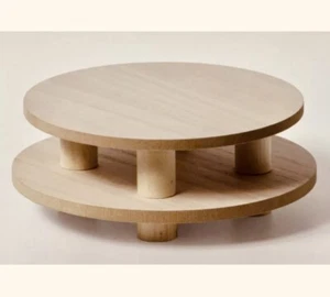 ¡NUEVO! Juego de 2 ELEVADORES EXPOSITORES redondos de madera con patas - Imagen 1 de 1