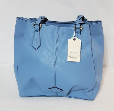 Bolso de Mano St. John's Bay Harper Shopper Azul 3 Compartimentos Cremallera Cuero Sintético Foto 1 de 4