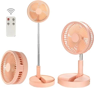 Ventilador portátil recarregável, suporte e ventilador de mesa dobrável e ajustável com controle remoto - Imagem 1 de 4