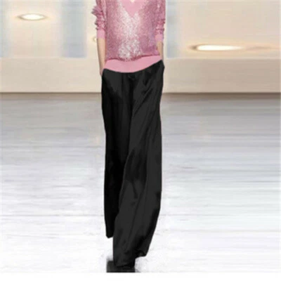 Women's New 100% Mulberry Silk Wide Leg Trousers Loose Bottoms casual Pants - Image 1 of 4