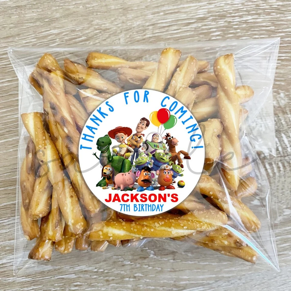 12 PEGATINAS personalizadas Toy Story para piruletas, favores de fiesta de cumpleaños, bolsas Foto 1 de 1