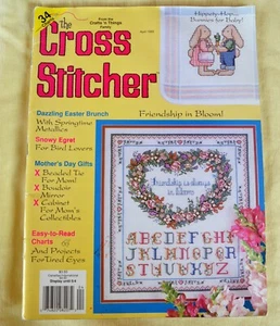 The Cross Stitcher Magazine April 1993 w 34 Charts Snowy Egret Eastern Bluebird - Picture 1 of 10