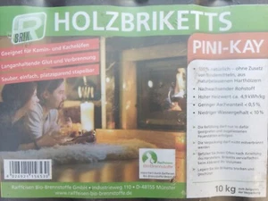 Bio Brennstoff Pini-Kay .... Hartholz Holzbrikets .... 100% Natürlich ..... 20Kg - Bild 1 von 2
