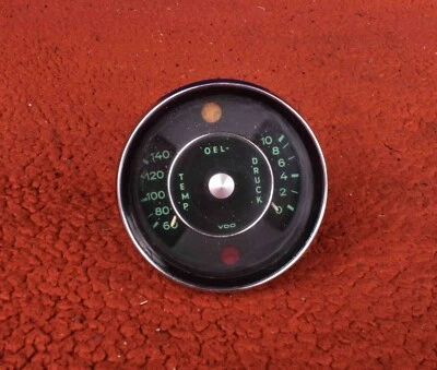 Porsche 911 Early Green Face Gauge Oil Temperature Pressure 1965-67 Metric 12-66 - Image 1 of 4
