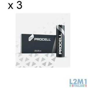3 PACCHI 30 BATTERIE DURACELL PROCELL MINI STILO AAA LR03 1.5V PILE ALCALINE - Picture 1 of 1