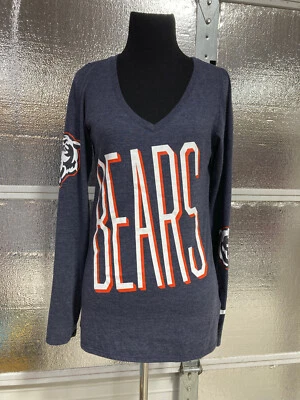 Chicago Bears Shirt - Womens M (Athletic Cut) - The Nike Tee Long Sleeve V Neck - Image 1 of 4