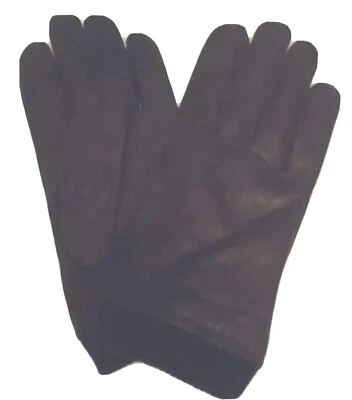 Men's Grandoe 100% Cashmere Lined Knit Cuffed Leather Gloves, Brown Medium - Image 1 of 3