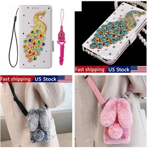 Funda de teléfono brillante para mujer para Samsung Galaxy S24 con pantalla de vidrio + correa - Imagen 1 de 22