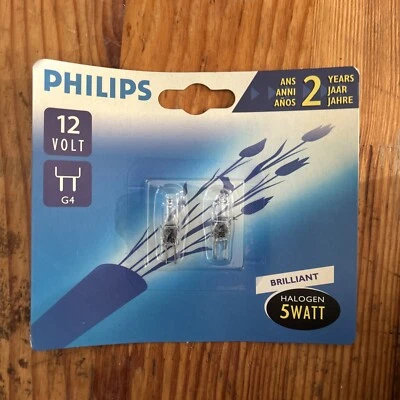2 x Philips Halogen Stiftsockellampe 5W G4 12V klar Halogenlampe warmweiß 2700K  - Bild 1 von 2
