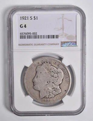 G4 1921-S Morgan Silver Dollar NGC Low Ball Lowball Pocket Piece *4665 - Image 1 of 3