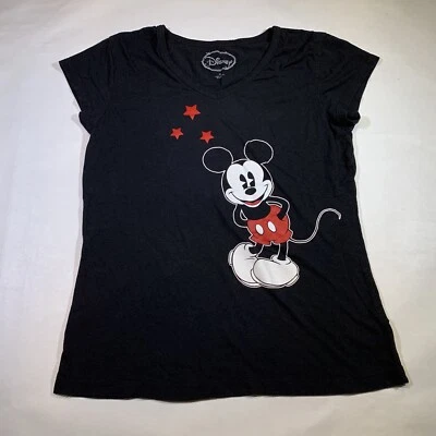 Mickey Mouse Stars Disney Black Graphic T Shirt Girl’s Sz XL - Image 1 of 4