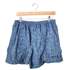 Patagonia Vintage 90s Nylon Aztec Tribal Fish Print Baggies Boardshorts Gr. L - Bild 1 von 10