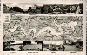 Hessen ~1950/60 Edertalsperre Mehrbildkarte mit Umgebungskarte, diverse Orte - Picture 1 of 2