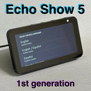 Amazon Echo Show 5 — 1st Gen — H23K37 Smart Speaker — Charcoal w Power Adapter - Picture 1 of 5