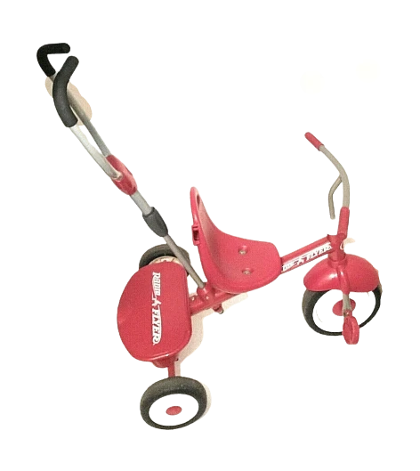 Radio Flyer Deluxe Steer and Stroll Bicicleta Recreação Infantil Triciclo Vermelho - Imagem 1 de 4