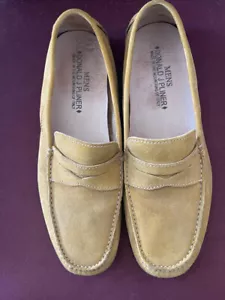 Donald J Pliner VINCO DT Mustard Gold Suede Driver Moccasin Loafer Shoe - 11.5 M - Picture 1 of 9
