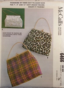 McCalls 6466 VTG 60s Bags Purse Handbag 7" 9" 12" Easy to Make UNCUT Sew Pattern - Picture 1 of 9