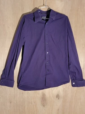 express 1mx button up shirt mens size M long sleeve collard purple - Image 1 of 4
