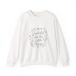 Grateful for the Little Things Sweatshirt | Blumenkranz, positives Zitat - Bild 1 von 21