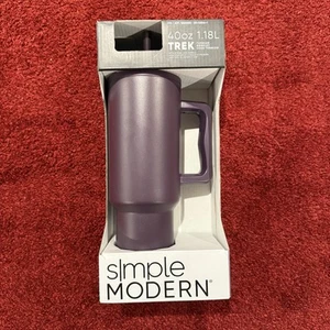 Simple Modern 40oz Purple Trek Tumbler With Straw/Lid/Handle Cup Holder Friendly - Picture 1 of 5