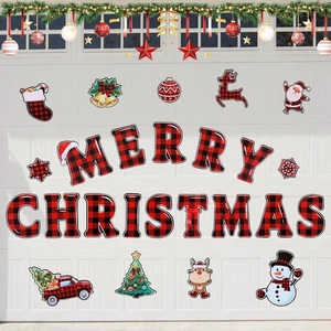 Feliz Navidad Imanes para Puerta de Garaje, Paquete de 26 Grandes Buffalo Cuadros Navidad De... - Imagen 1 de 7