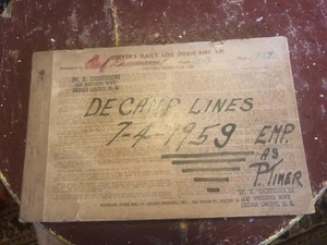 Vintage Daily Truck Drivers Log Book W. K. Dennisson Cedar Grove NJ 1959 - Picture 1 of 8