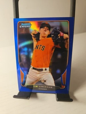 2013 Bowman Chrome Tim Lincecum Blue Refractor # 142/250 San Francisco Giants - Image 1 of 2