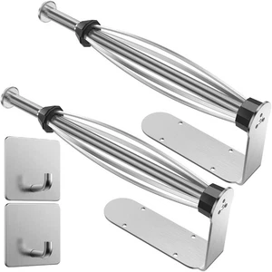 2 Pack Paper Towel Holder Under Cabinet + 2 Towel Robe Hook, Single Hand Oper... - Picture 1 of 7