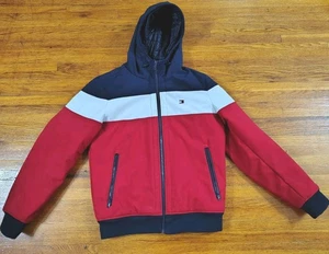 Giacca softshell foderata con cappuccio Tommy Hilfiger - S rosso bianco navy doppio strato  - Foto 1 di 17