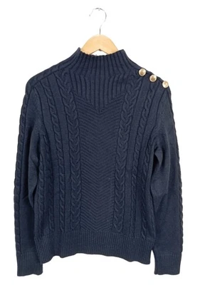 ESSENTIALS Sudadera de punto fino Mujeres Jersey Talla EU 38 azul look casual - Imagen 1 de 4