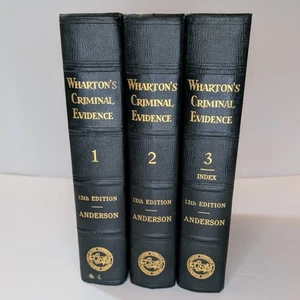 Wharton’s Criminal Evidence 3 Volumes Set 12th Edition 1955 Hardcover Anderson - Picture 1 of 12