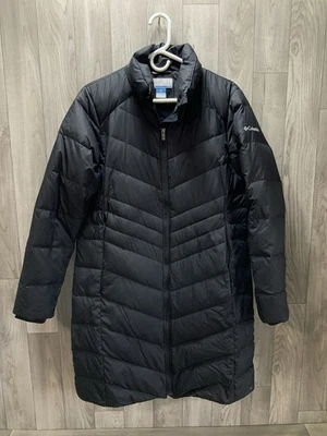 Abrigo Columbia Puffer Mujer Grande Negro Largo Plumón Parka *leer* Foto 1 de 4