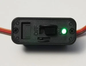 R/C Battery Switch W/Charge Port + LED Fits Futaba Spectrum JR 22 AWG USA Ship - Picture 1 of 6