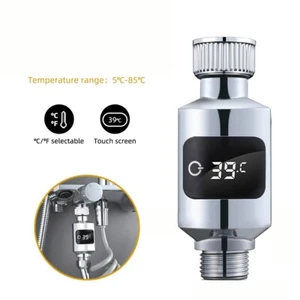 Silber LED -Thermometer Duschthermometer 1/2 Zoll Einstellbar Praktisch - Bild 1 von 11