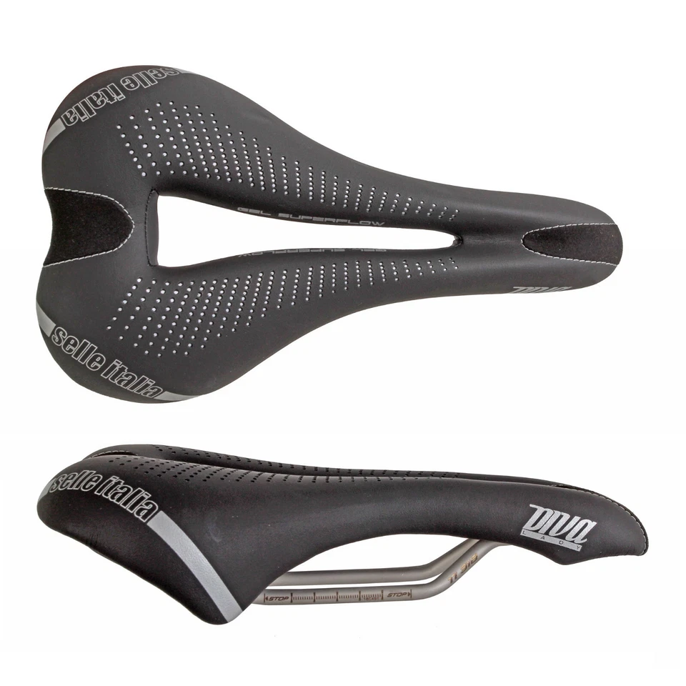 Sillín de bicicleta Selle Italia Diva Gel Superflow para mujer rieles de titanio negro Foto 1 de 1