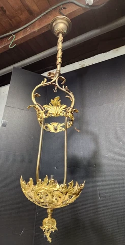 A+ Antique Brass/Bronze French Rococo Cylinder Lantern Chandelier hall fixture Cover